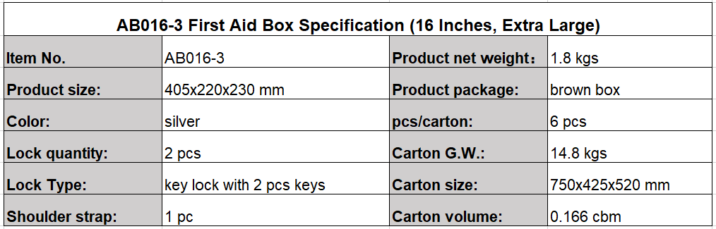 AB016-3 specification